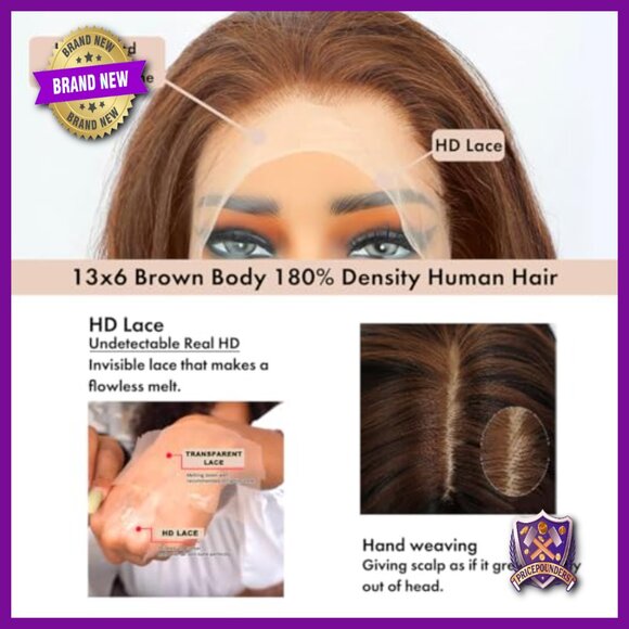 13x6 HD Lace Front Human Hair Wig 20 Inch Body Wave Pre Plucked
